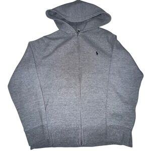 Polo Ralph Lauren Boys L 14-16 Gray Full Zip Hoodie Pony Logo Preppy Classic